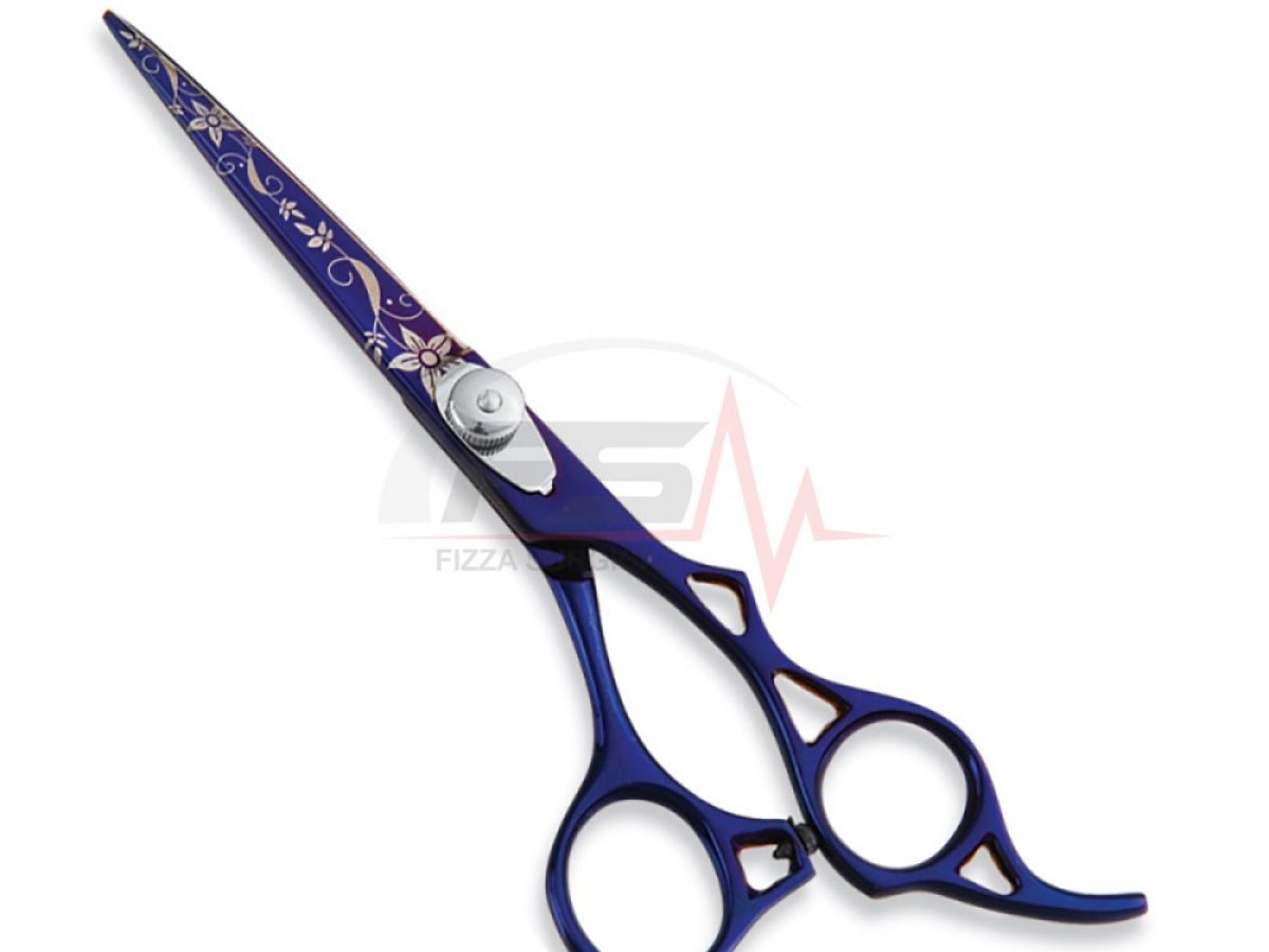 Titanium Coated Hair Scissors — Floral-Engraved Design 1 Flowers Design Titanium Coated Hair Scissors