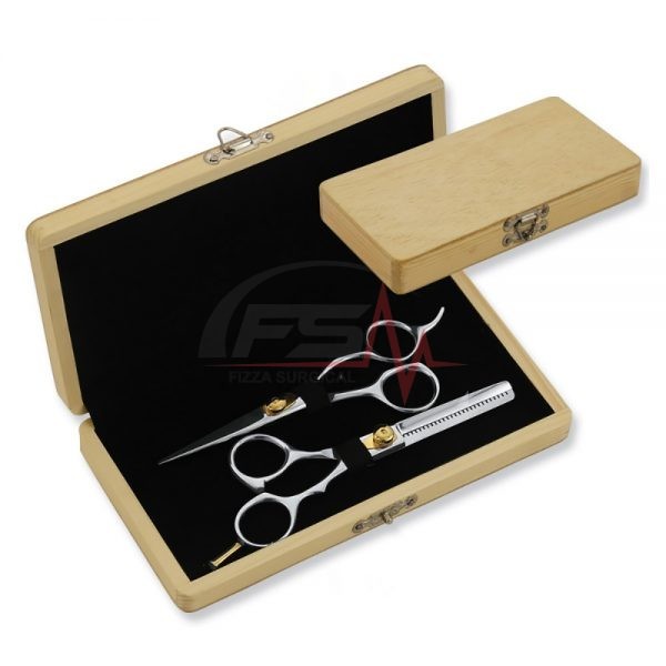 Hair Care 2pcs Set 1 Cutting 1 Thinning Scissors with Wooden Box 1 Hair Care 2pcs Set 1 Cutting 1 Thinning Scissors with Wooden Box