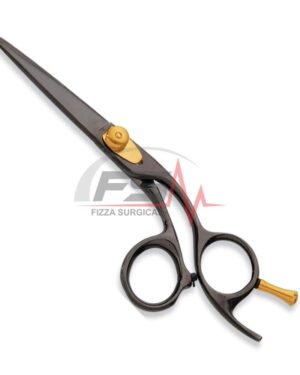 Brown with Gold Screw Titanium Coated Hair Scissors