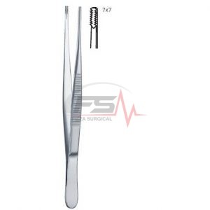 Brown Tissue Forceps Teeth 7x7 1 Brown Kocher Teeth 7x7 Tissue Forceps