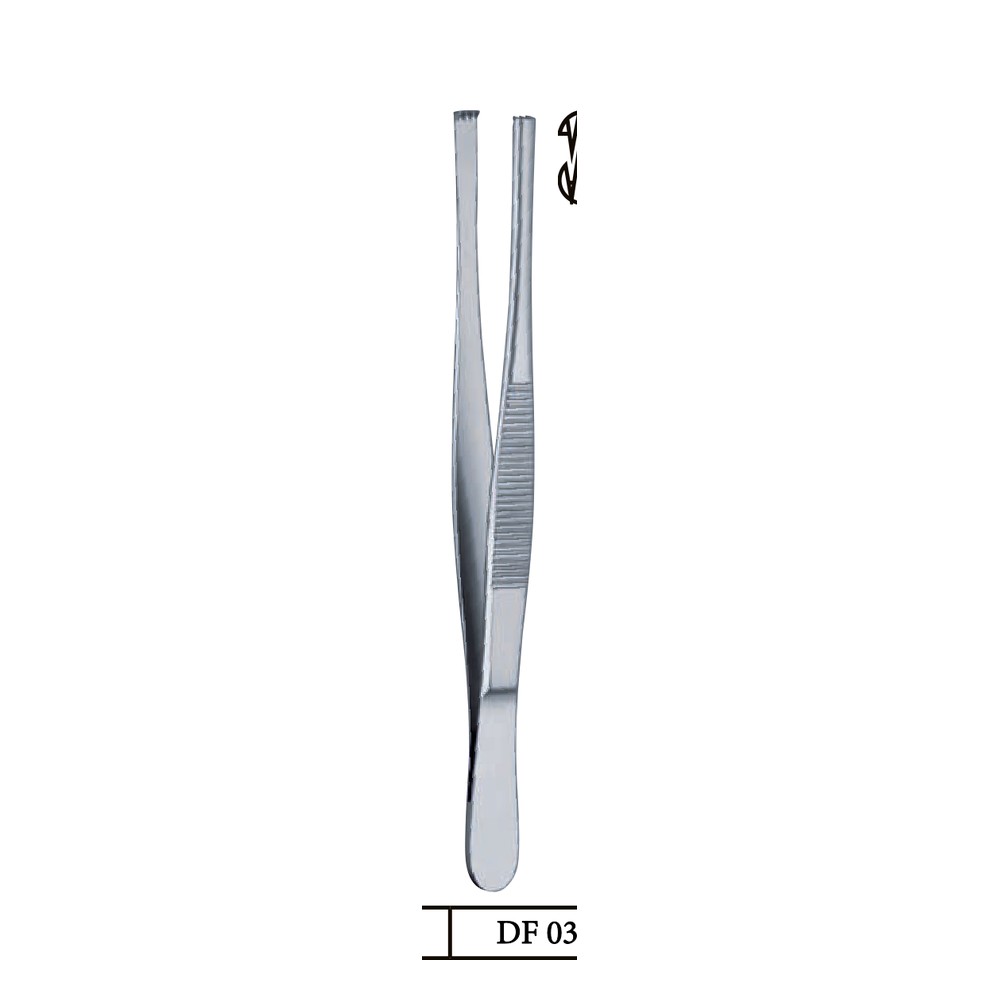 Standard Kocher Tissue Forceps 105mm (10.5cm) Teeth 3x4 1 DF 03-117-01