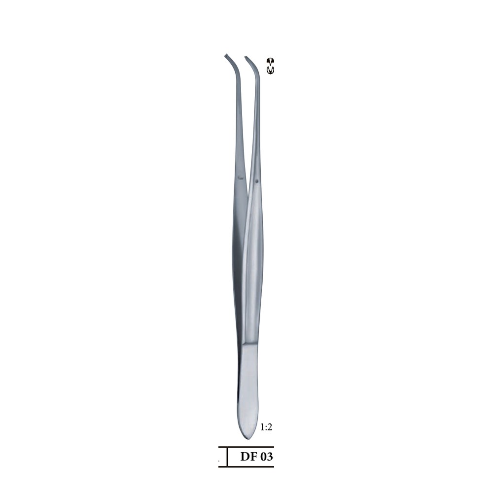 Cushing Tissue Forceps Curved Teeth 1x2 1 DF 03-246-00