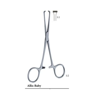 Allis-Baby Tissue Forceps — 4×5 Teeth, 130 mm (13 cm)