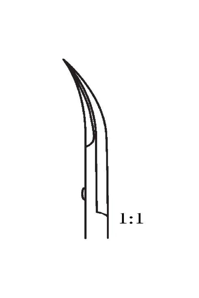 Castroviejo Micro Scissors — 15 cm Curved Blade 8 mm 1 Castroviejo x = 8 mm 150mm 15cm Micro scissors