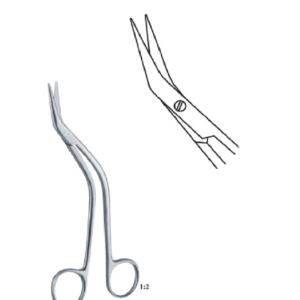 De Bakey Offset scissors, s-shaped 155mm 15.5cm Artery scissors