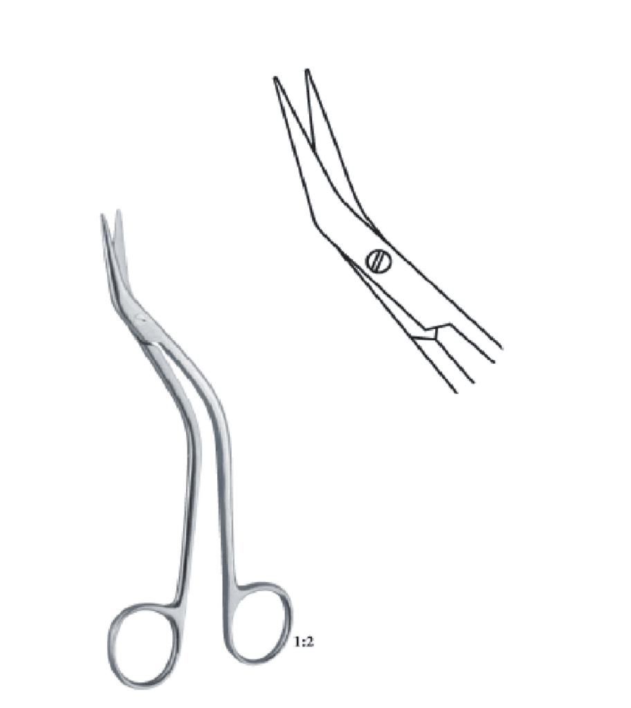 DeBakey Offset S-Shaped Vascular Scissors 155mm Straight