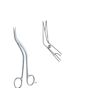 De Bakey Offset scissors, s-shaped 155mm 15.5cm Artery scissors