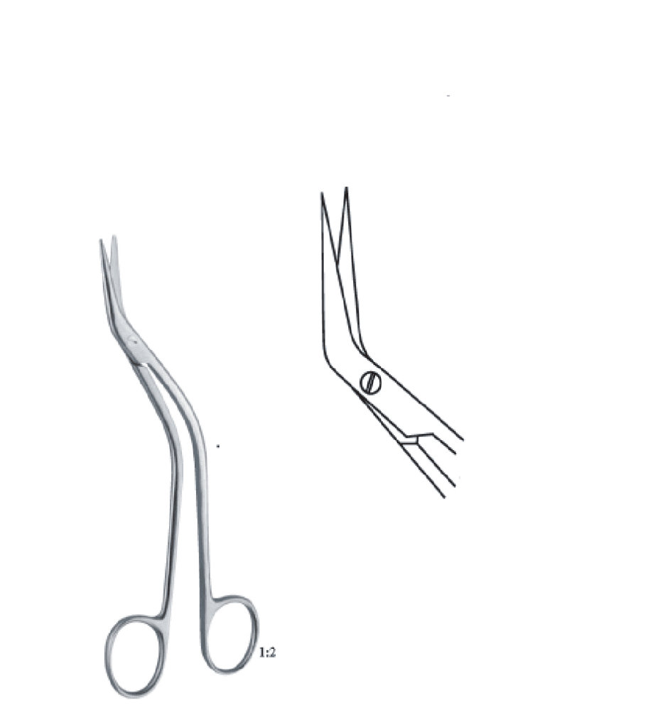 De Bakey Offset Artery Scissors — S-Shaped, 15.5 cm 1 De Bakey Offset scissors, s-shaped 155mm 15.5cm Artery scissors
