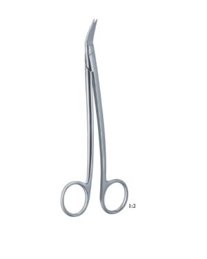 Dean curved, Serrated Blade 170mm 17cm Cartilage scissors