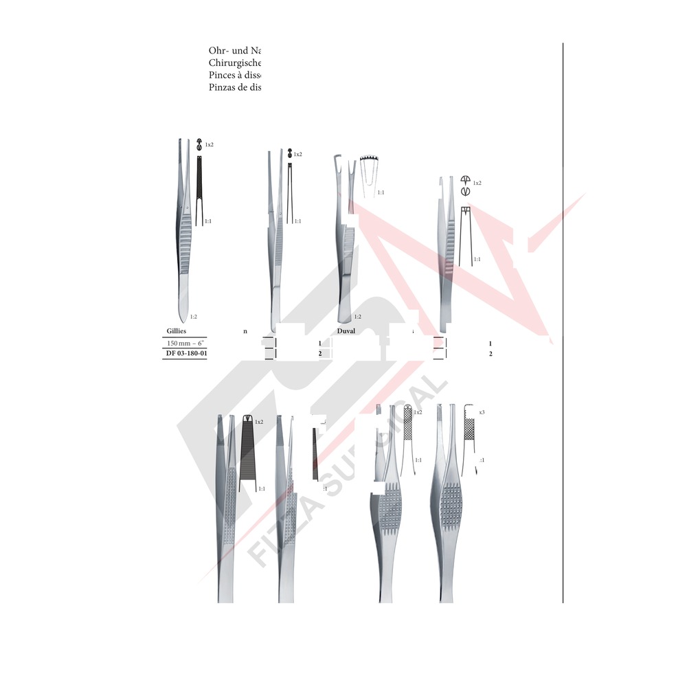 Duval Tissue Forceps — 145 mm (14.5 cm) 1 DF 03-190-01
