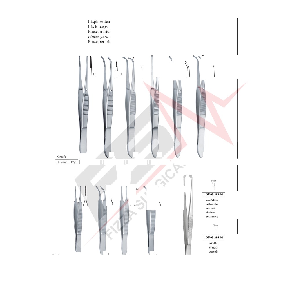 Graefe 10.5cm Iris forceps 1 DF 03-281-01