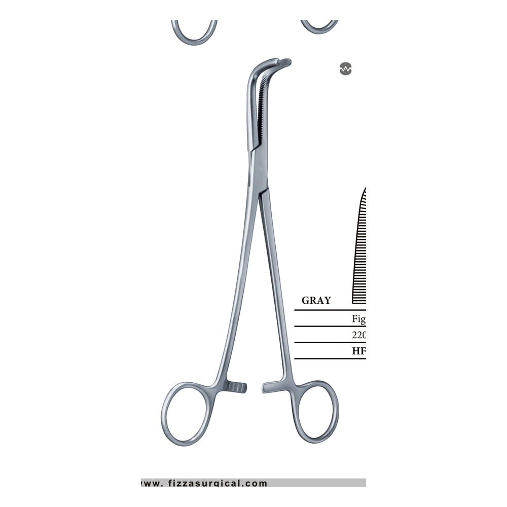 GRAY 220mm 22cm Kidney pedicle and gall duct forceps 1 HF 04-400-01