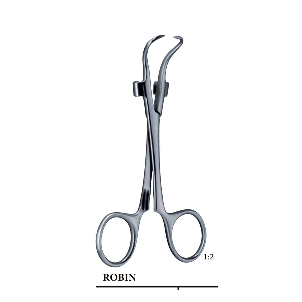 ROBIN with clip for tube up to 5 mm 135mm 13.5cm Towel forceps 1 HF 04-535-01