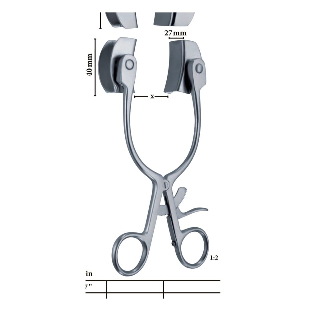 Baby - Collin x = 80 mm,complete with 2 pairs of blades Self-retaining Retractors 1 Baby – Collin x = 80 mm,complete with 2 pairs of blades Self-retaining Retractors