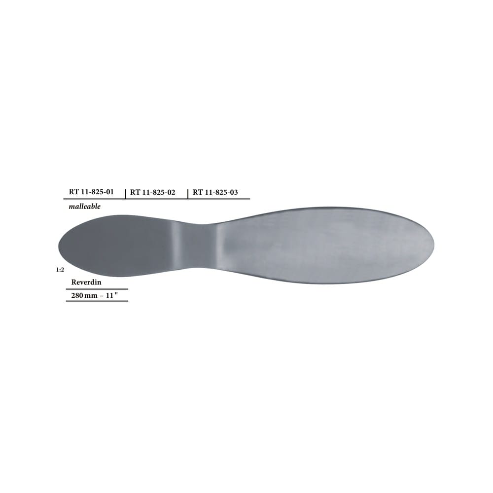 Ribbon x = 40 mm, malleable Abdominal spatulas 1 Ribbon x = 40 mm, malleable Abdominal spatulas