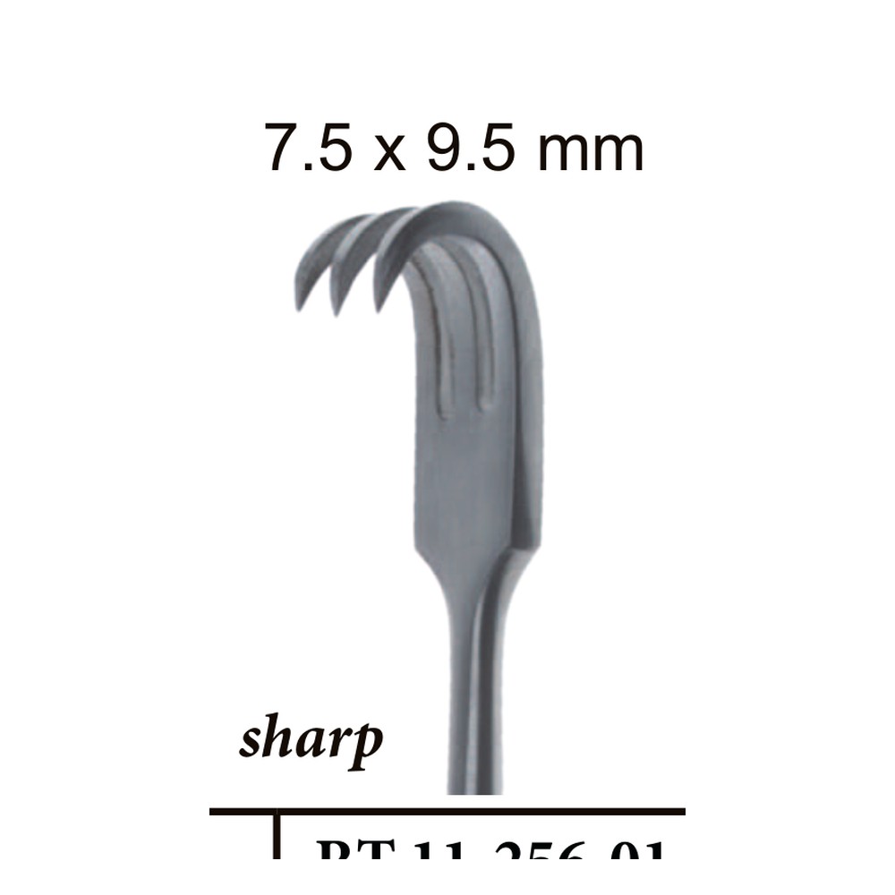 Mathieu x = 7.5 x 9.5 mm, sharp RETRACTORS - Wound Retractors 1 RT 11-256-01