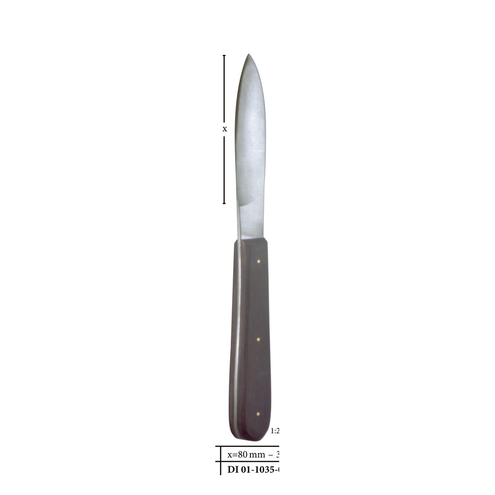 Virchow x = 120 mm, Autopsy knives with wooden handle 255 mm 25.5 cm SCALPELS, KNIVES, AUTOPSY KNIVES 1 Virchow x = 120 mm, Autopsy knives with wooden handle 255 mm 25.5 cm SCALPELS, KNIVES, AUTOPSY KNIVES