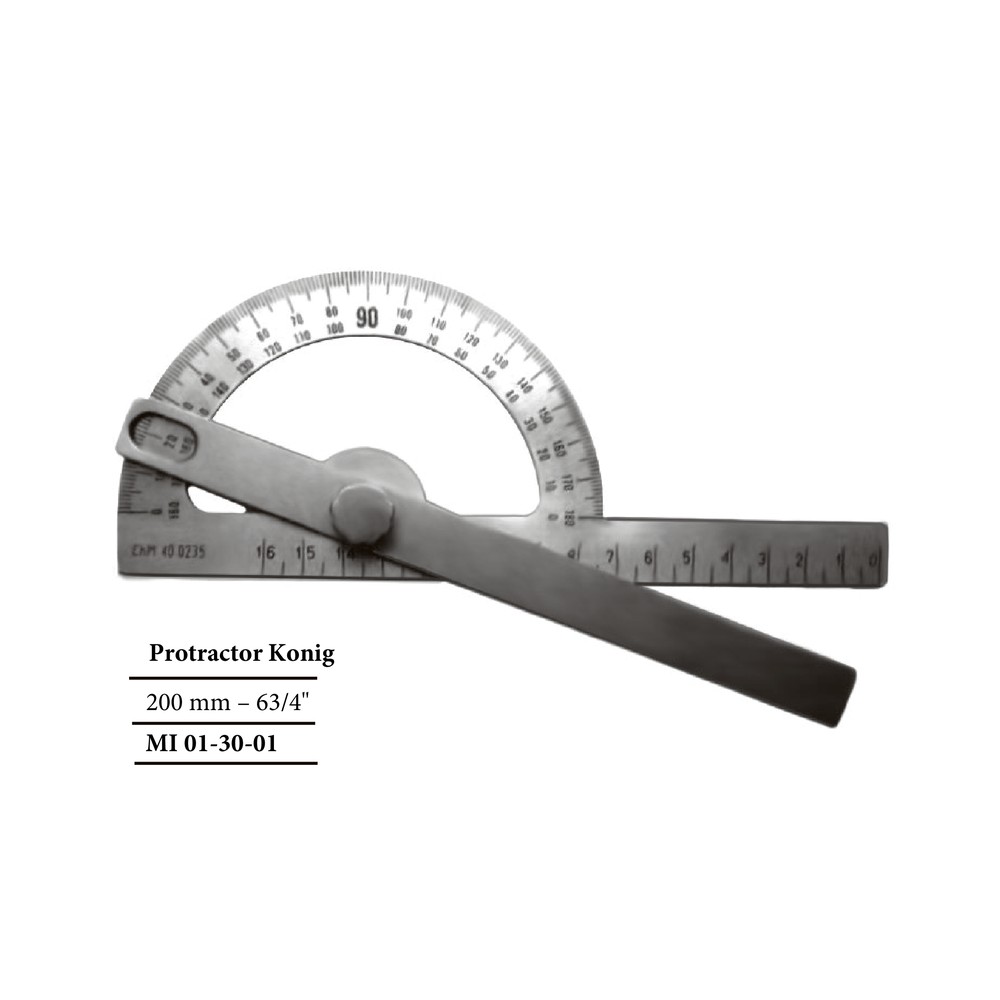 Protractor Konig 200 mm 20 cm DIAGNOSTICS, ANAESTHESIA : SURGERY 1 Protractor Konig 200 mm 20 cm DIAGNOSTICS, ANAESTHESIA : SURGERY