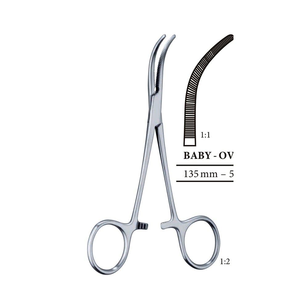 BABY - OVERHOLT 135mm 13.5cm HAEMOSTATIC FORCEPS 1 BABY – OVERHOLT 135mm 13.5cm HAEMOSTATIC FORCEPS