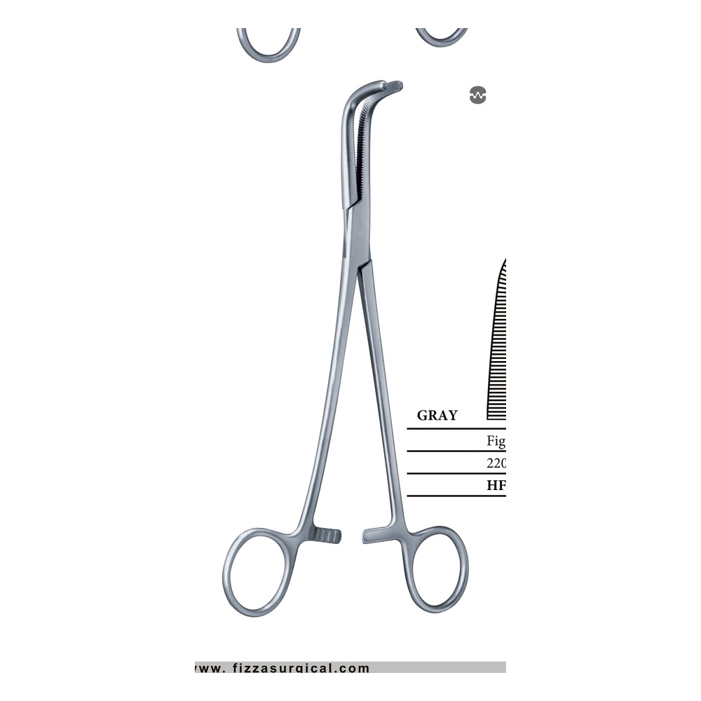 GRAY 230mm 23cm Kidney pedicle and gall duct forceps 1 GRAY 230mm 23cm Kidney pedicle and gall duct forceps