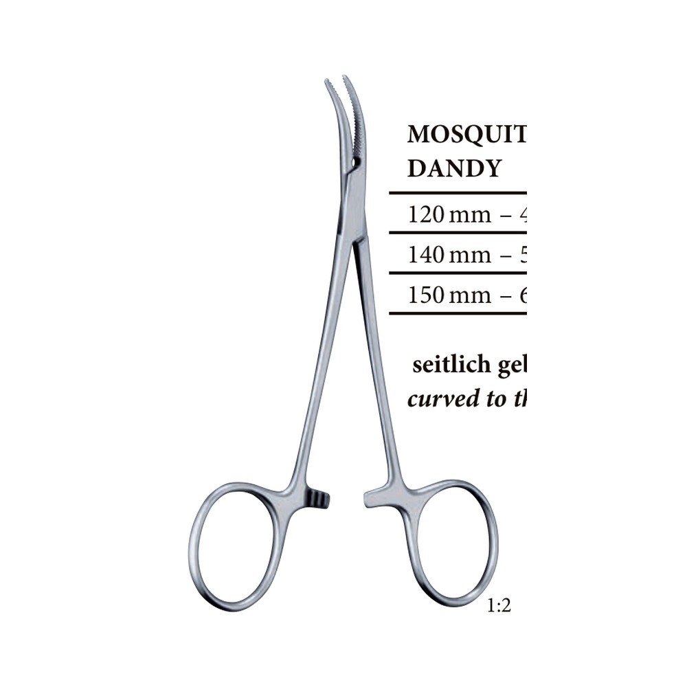 Mosquito-Dandy Hemostatic Forceps — Curved to Side, 120 mm (12 cm) 1 Mosquito-Dandy Hemostatic Forceps — Curved to Side, 120 mm (12 cm)