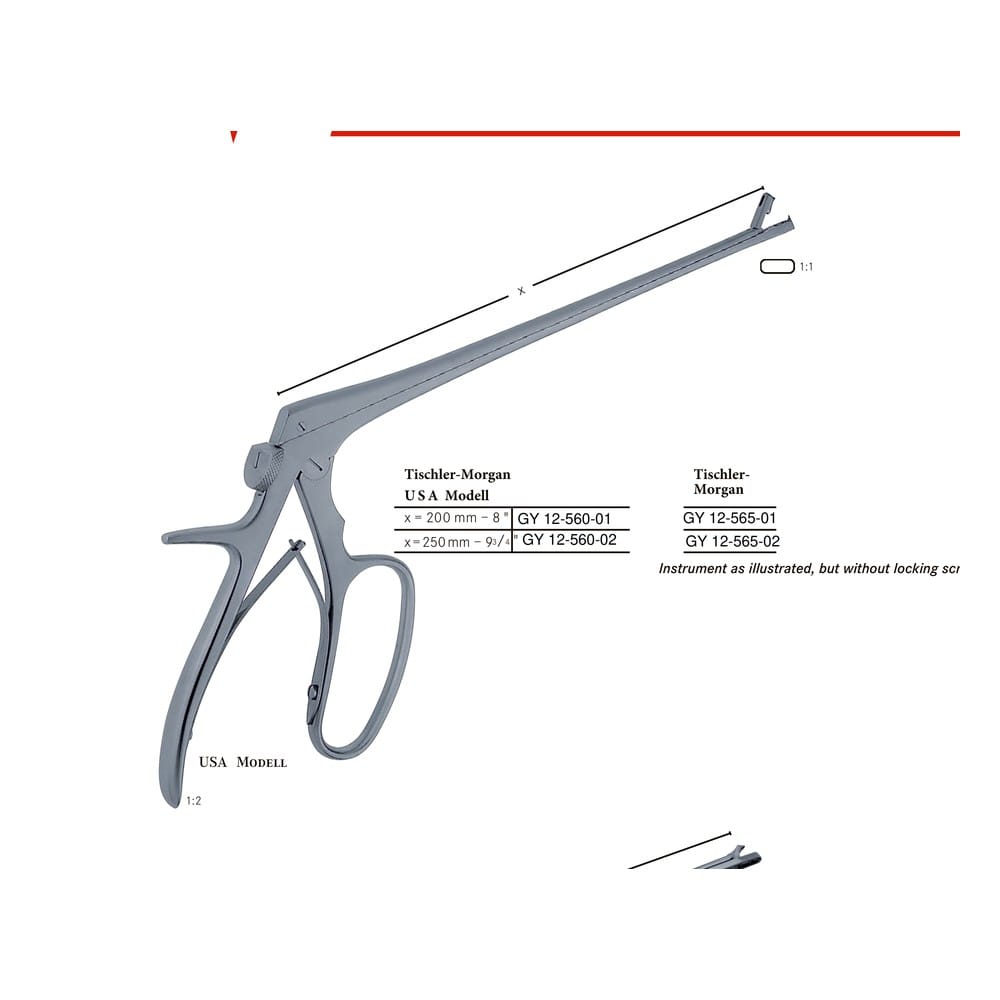 TischlerMorgan Instrument as illustrated, but without locking screw. Cervical Biopsy /Specimen Forceps 1 GY 12-565-01