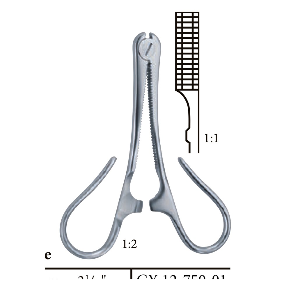 Kane 85mm (8.5cm) Umbilical cord clamps 1 GY 12-750-01