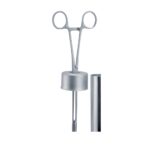 1 Tampon forceps, curved, with ratchet with lid for jar 250 mm (25 cm) Sterilizing forceps and pins – forceps with lid HF 18-120-01