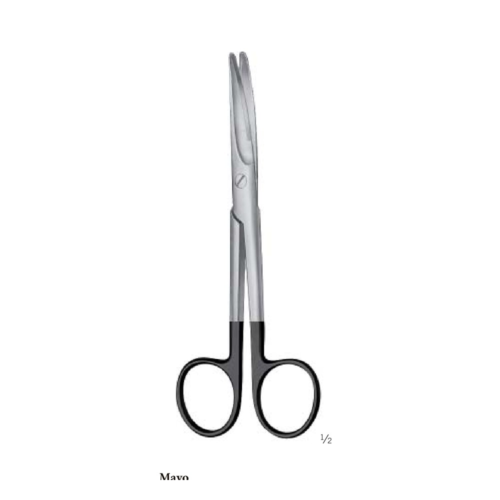 Mayo Super-Cut Ceramic-Coated Scissors — Curved, 14.5 cm 1 Mayo Super-Cut Ceramic-Coated Scissors — Curved, 14.5 cm