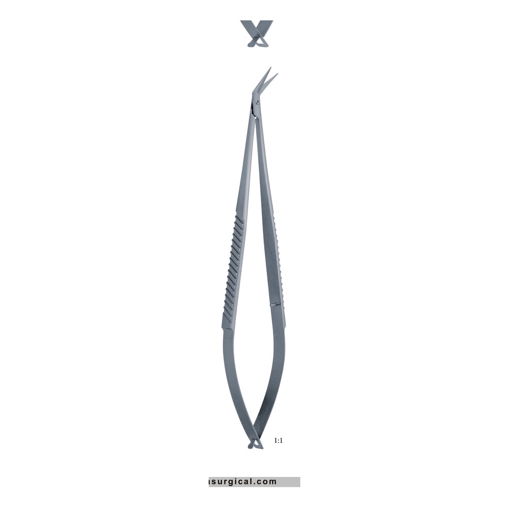 Yasargil Micro Scissors with Ball — 45° Angled, 17 cm 1 Yasargil Micro Scissors with Ball — 45° Angled, 17 cm
