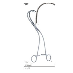 Weber curved left 260 mm (26 cm) Vascular forceps