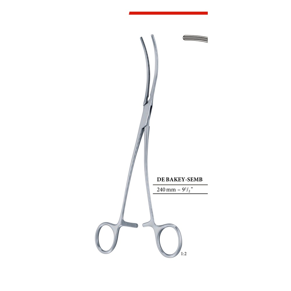 DE BAKEY-SEMB 240 mm (24 cm) Vascular forceps 1 DE BAKEY-SEMB 240 mm (24 cm) Vascular forceps
