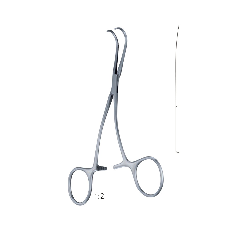 Fig. 5, Curved 115 mm (11.5 cm) Neonatal and children’s clamps, extra delicate patterns 1 Fig. 5, Curved 115 mm (11.5 cm) Neonatal and children’s clamps, extra delicate patterns