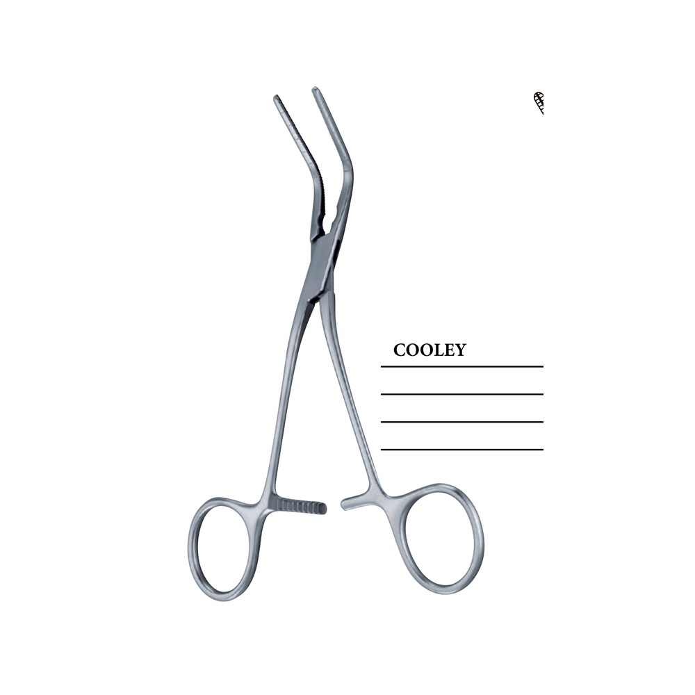 COOLEY 25° 165 mm (16.5 cm) Multi-purpose clamps, pediatric, graduated 1 COOLEY 25° 165 mm (16.5 cm) Multi-purpose clamps, pediatric, graduated
