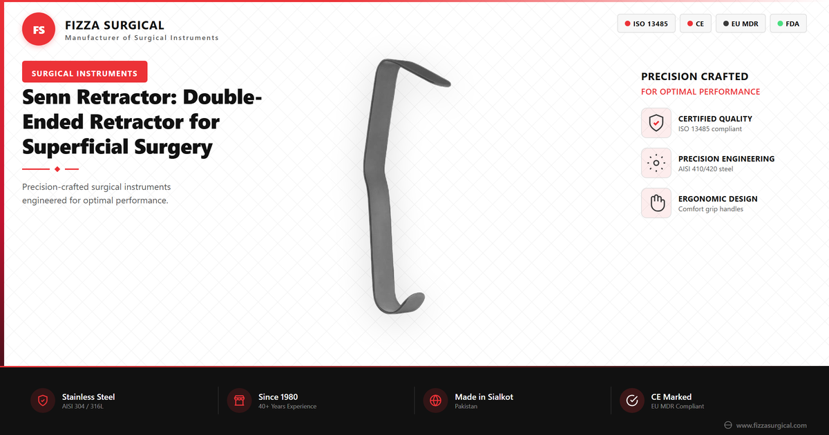 Senn Retractor: Double-Ended Cat's Paw Guide - Fizza Surgical