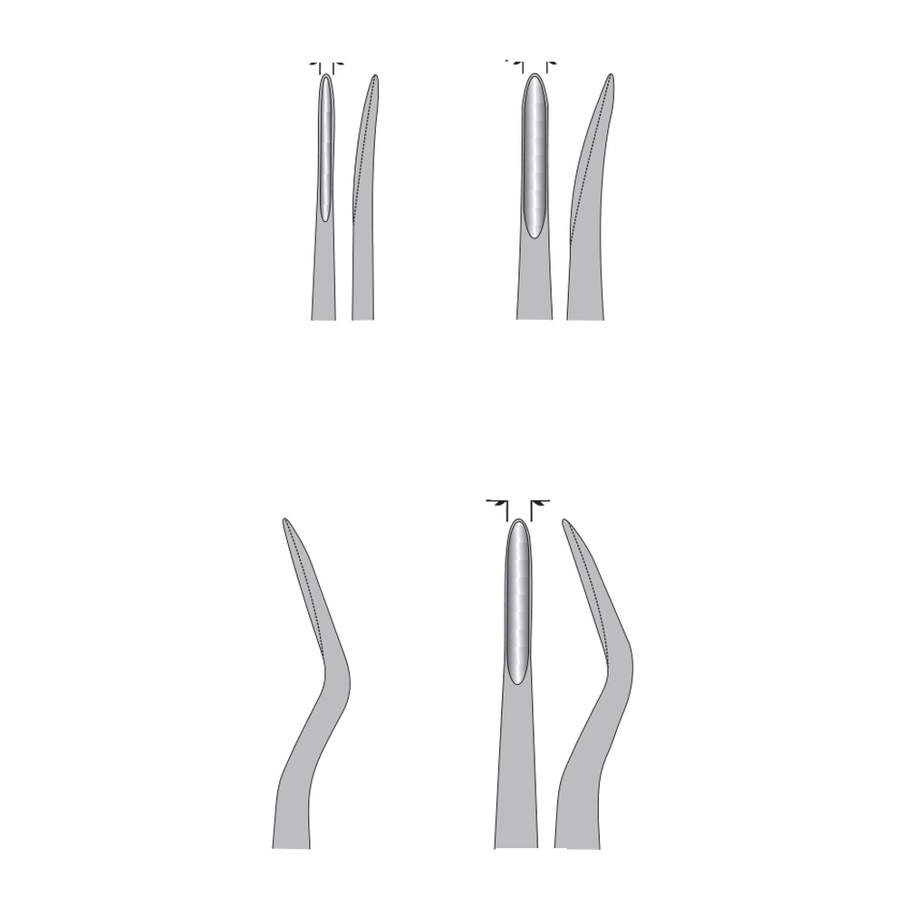 Bayonet Distal Root Elevator DE-100-02 1 Bayonet Distal Root Elevator DE-100-02
