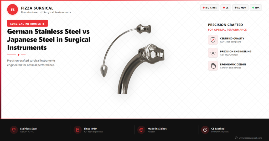 german vs japanese steel surgical instruments banner