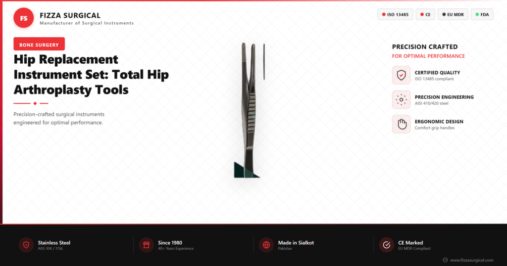 Hip Replacement Instrument Set: Total Hip Arthroplasty Tools 1 hip replacement instrument set guide banner